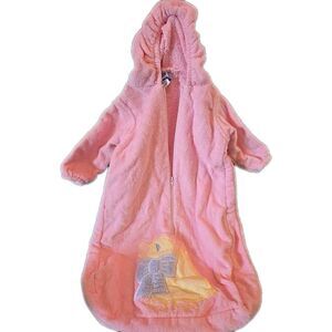 Vintage 70s Silly Phillie Layette Gown Sack Cotton Terry Cloth Hooded Duck Baby